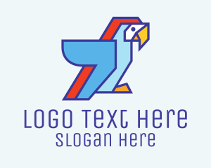 Color - Geometric Pet Parrot logo design