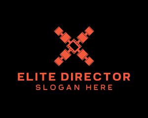Director - Cinema Reel Letter X logo design