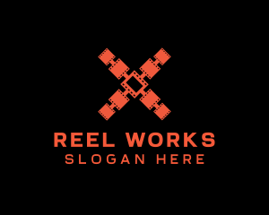 Reel - Cinema Reel Letter X logo design