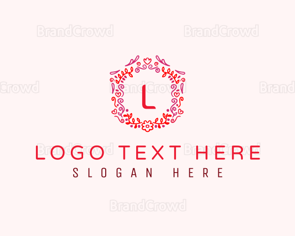 Flower Leaf Wreath Logo