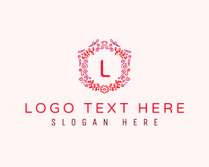 Vegetarian - Flower Leaf Wreath logo design