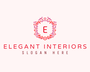 Flower Leaf Wreath logo design