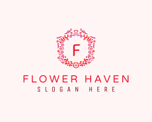 Flower Leaf Wreath logo design