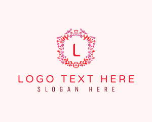 Flower Leaf Wreath Logo