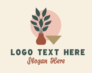 Organic - Vase Plant Decoration logo design