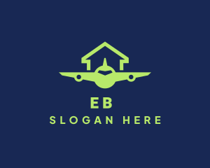 Neon Arrow Airplane logo design