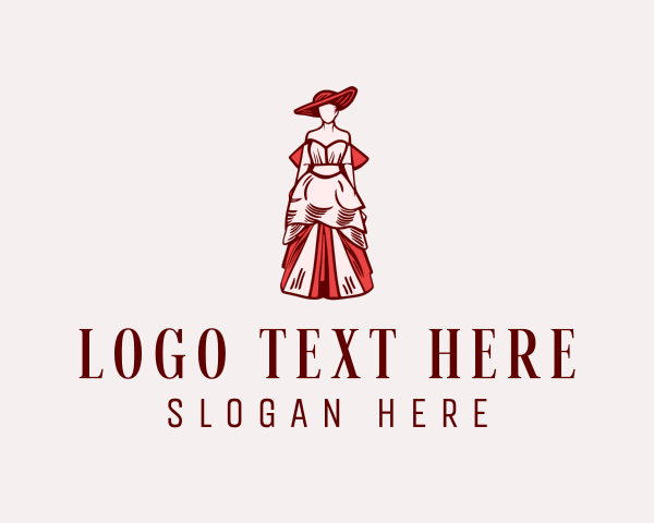 Runway - Retro Costume Gown logo design