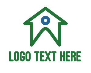 Green House - Green Person House logo design