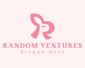 Pink Rabbit Letter R logo design