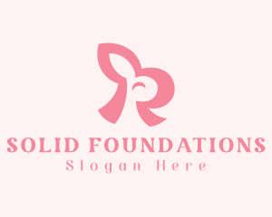 Sweet - Pink Rabbit Letter R logo design