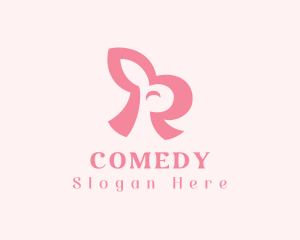 Pet Food - Pink Rabbit Letter R logo design