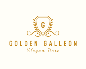 Golden Deluxe Shield logo design