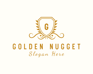 Golden Deluxe Shield logo design