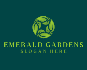 Organic Garden Leaves logo design