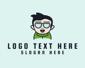 Geek - Nerd Glasses Boy logo design