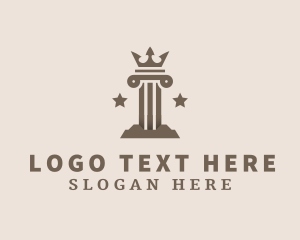 Law - Brown Crown Pillar logo design