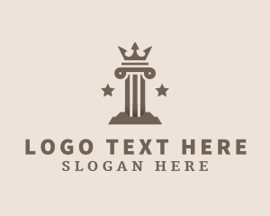 Law - Brown Crown Pillar logo design
