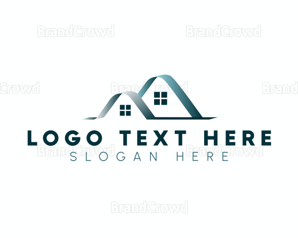 Minimalist House Roofing Logo