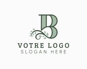 Vine Leaves Letter B Logo