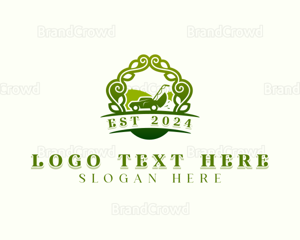 Landscaping Lawn Mower Logo