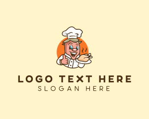 Toque - Chicken Sausage Chef logo design