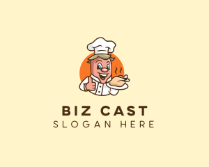 Culinary School - Chicken Sausage Chef logo design