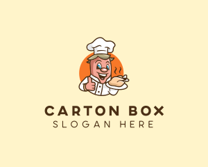 Carton - Chicken Sausage Chef logo design