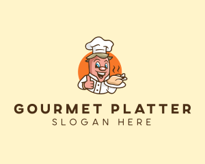 Platter - Chicken Sausage Chef logo design