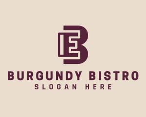 Burgundy - Modern Advertising Letter EB logo design