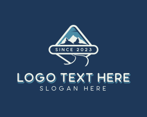 Emblem - Mountain Hiking Travel logo design