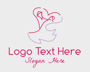 Wedding - Romantic Wedding Dance Couple logo design