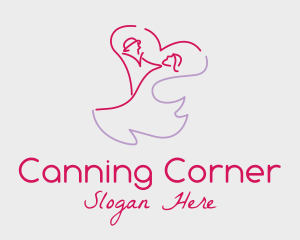 Romantic Wedding Dance Couple  logo design