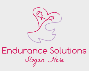 Romantic Wedding Dance Couple  logo design