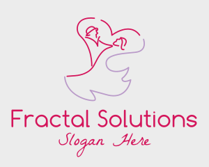 Romantic Wedding Dance Couple  logo design