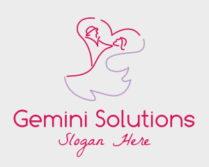 Romantic Wedding Dance Couple  logo design