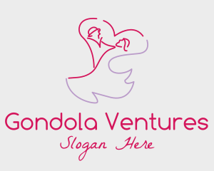 Romantic Wedding Dance Couple  logo design