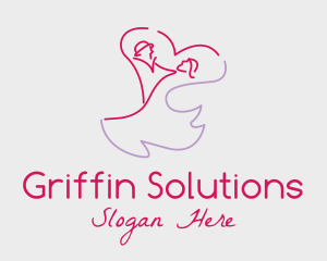 Romantic Wedding Dance Couple  logo design