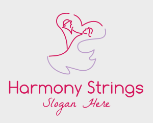 Romantic Wedding Dance Couple  logo design