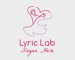 Romantic Wedding Dance Couple  logo design