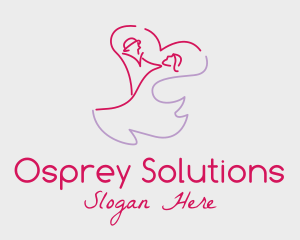 Romantic Wedding Dance Couple  logo design