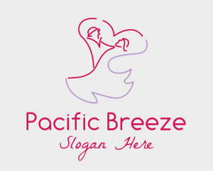 Romantic Wedding Dance Couple  logo design