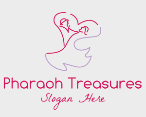 Romantic Wedding Dance Couple  logo design