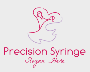 Romantic Wedding Dance Couple  logo design