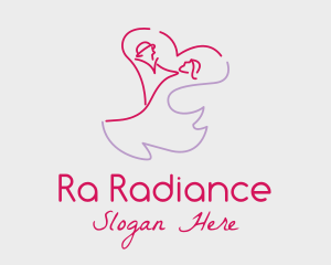 Romantic Wedding Dance Couple  logo design