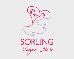 Romantic Wedding Dance Couple  logo design