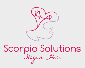 Romantic Wedding Dance Couple  logo design