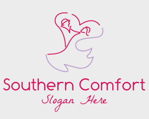 Romantic Wedding Dance Couple  logo design