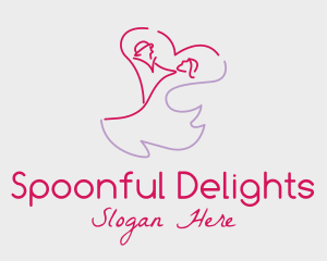 Romantic Wedding Dance Couple  logo design