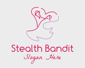 Romantic Wedding Dance Couple  logo design