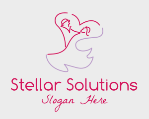 Romantic Wedding Dance Couple  logo design